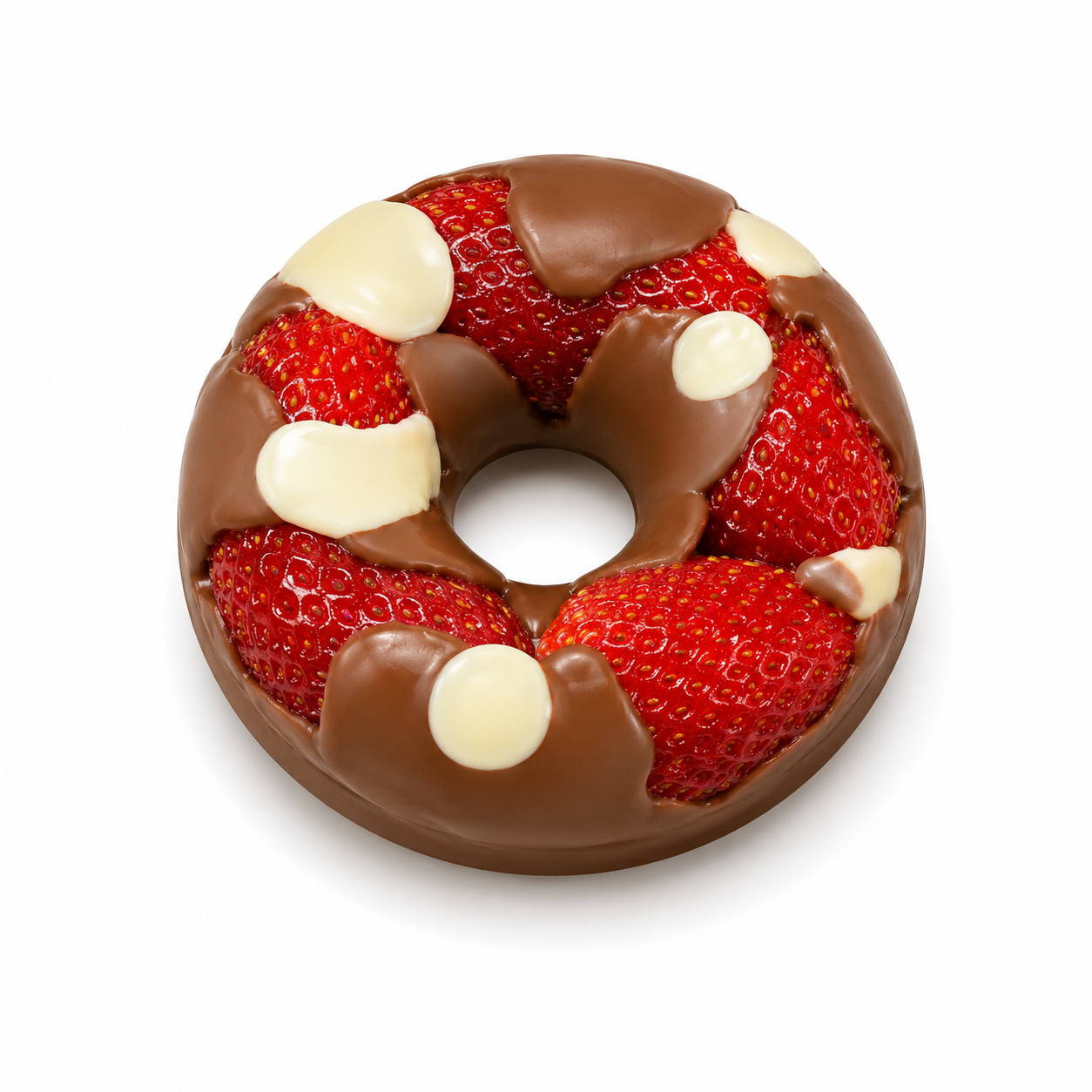 Donut Fraise - Morango e chocolate. Um encontro que nunca decepciona.